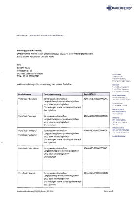 Konformitätserklärung - Phlebologie / Lymphologie