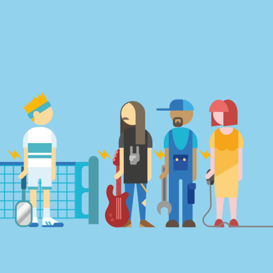 Illustration zu den Risikofaktoren eines Tennisarms: Nicht nur Sport belastet das Ellenbogengelenk, sondern auch regelmäßige Belastung in Beruf und Freizeit.