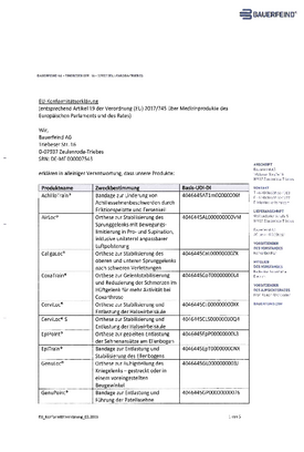 Konformitätserklärung - Orthopädie