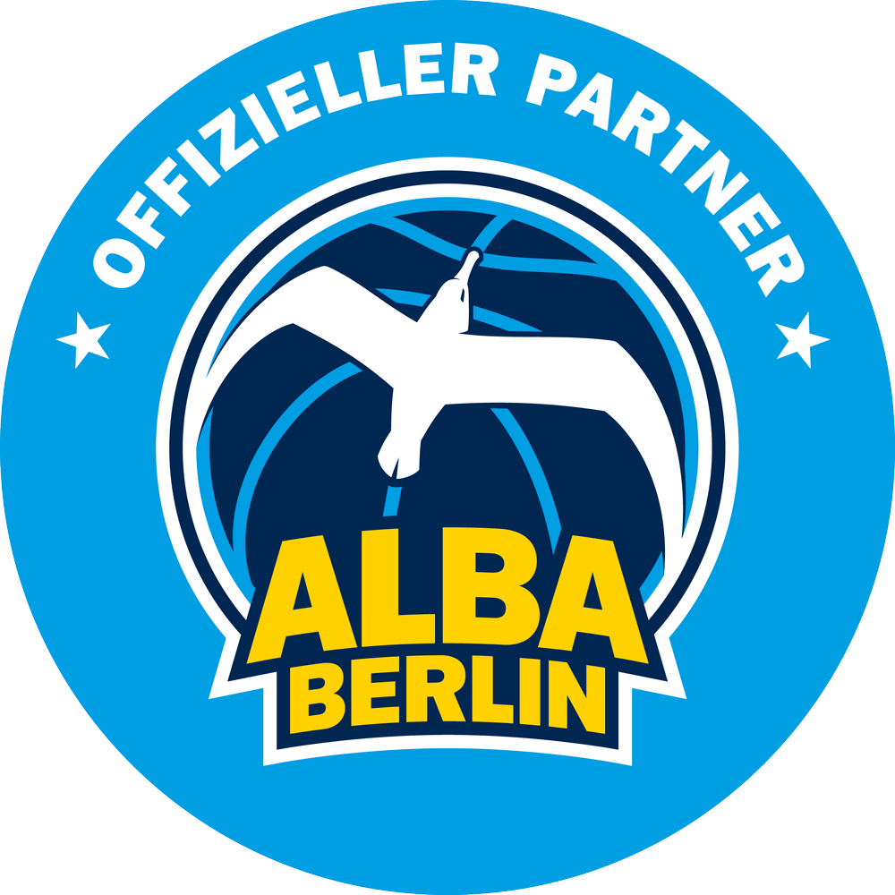 Logo von Alba Berlin, offizieller Partner von Bauerfeind.